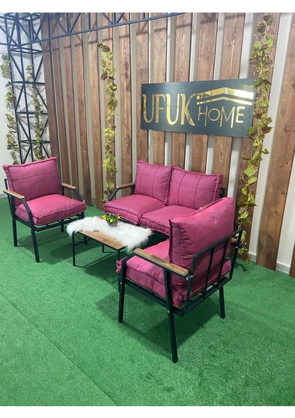 Linda 2+1+1 Sehpalı Koltuk Takımı, Balkon Mobilyası, Oturma Odası Mobilyaları, Metal Kanepe Takımı, Mutfak Koltuk Takımı