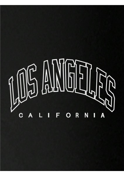 Unisex Siyah Los Angeles Fermuarlı Kapüşonlu Hırka fırsatları