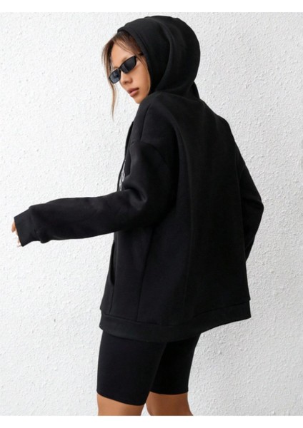 Unisex Siyah Los Angeles Fermuarlı Kapüşonlu Hırka indirimleri