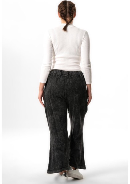 Çisel Çift Cepli Sonbahar ve Kışlık Beli Lastikli Triko Pantolon Füme Fm fiyatları