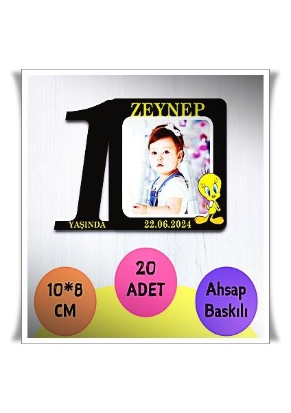 Bebek Çocuk Doğum Günü Resimli Ahşap Magnet 20 Adet A13