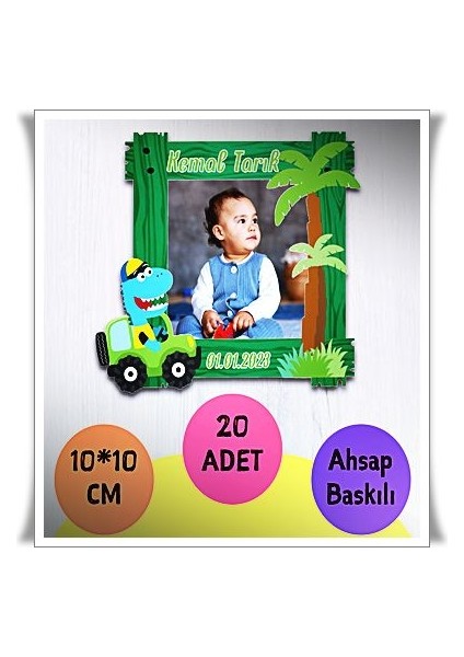 Bebek Çocuk Doğum Günü Resimli Ahşap Magnet 20 Adet A12