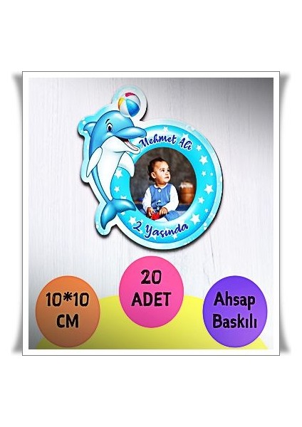 Bebek Çocuk Doğum Günü Resimli Ahşap Magnet 20 Adet A15