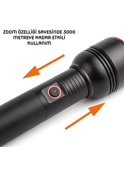 WS-5572 20W Şarjlı Metal Uzun Menzilli Elfeneri