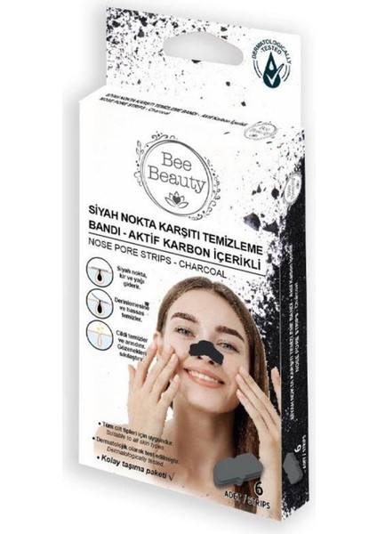 Bee Beauty Aktif Karbon Siyah Nokta Bandı 6'lı Beauty Cream Bar Katı Güzellik Sabunu Nemledirici Etkili, 90 gr