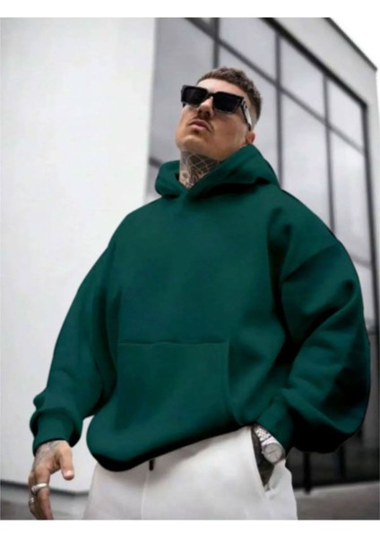 Erkek Sırt Ny Baskılı Kapüşonlu Sweatshirt