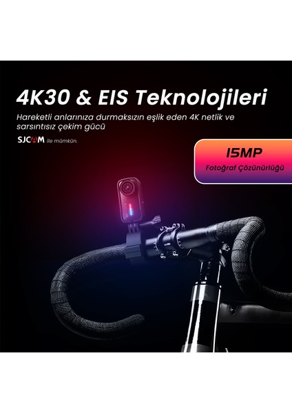 C110 4K Eıs Wifi F2.0 15MP 125° IP65 30 Metre Su Geçirmez Mini Aksiyon Kamerası Siyah fırsatları