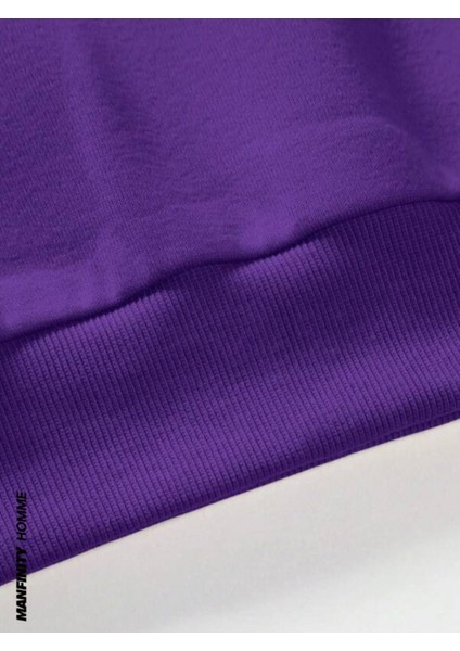 Erkek El Baskı Bisiklet Yaka Sweatshirt modelleri