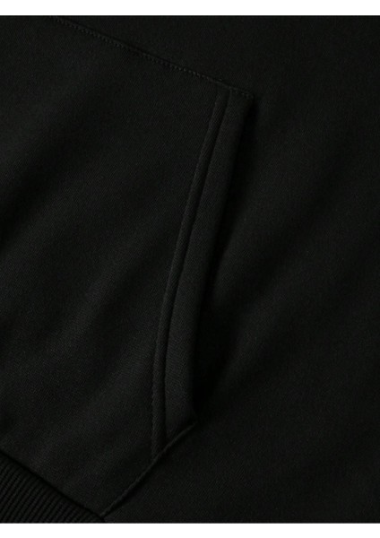 Erkek Siyah Monaco Baskılı Oversize Kapşonlu Sweatshirt modelleri