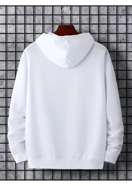Erkek Believe Baskılı Oversize Kapşonlu Sweatshirt modelleri