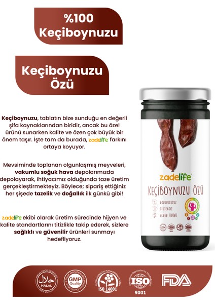 Organik Keçiboynuzu Özü Net 315 gr (Soğuk Sıkım)