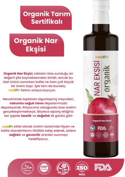 Organik Nar Ekşisi 700 Gr