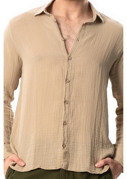 Uzun Kol Müslin Yazlık Erkek Gömlek Buz Mavi Bmv modelleri