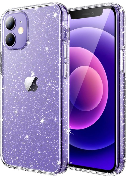 iPhone 12 Kılıf Simli Glitter Jelly Kılıf