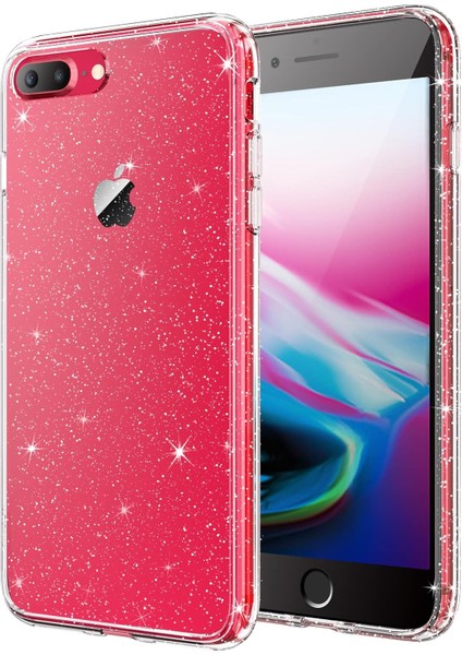 iPhone 8 Plus Kılıf Simli Glitter Jelly Kılıf