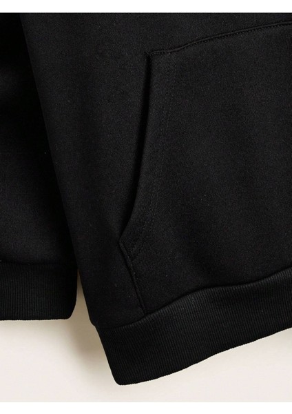 Erkek Siyah New York Baskılı Kapüşonlu Sweatshirt indirimleri