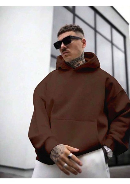 Erkek Avant Sırt Baskılı Oversize Kapşonlu Sweatshirt modelleri