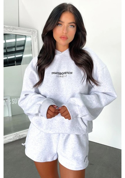 Kadın Thatssofetch Baskılı Oversize Kapşonlu Sweatshirt fiyatları
