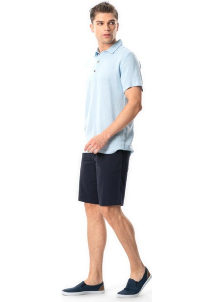 Violet Kısa Kol Foça Düğmeli Erkek Yazlık Tshirt Buz Mavi Bmv fırsatları