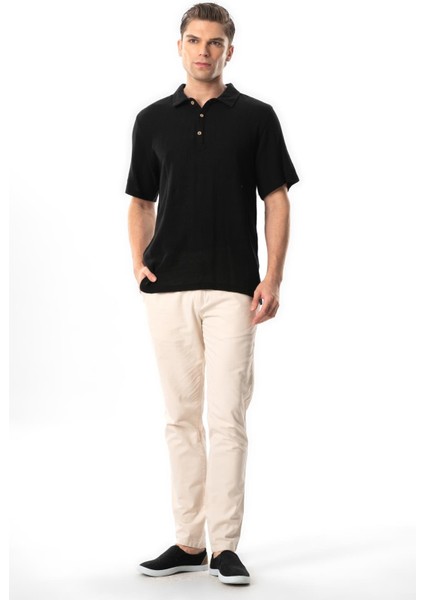 Violet Kısa Kol Foça Düğmeli Erkek Yazlık Tshirt Siyah Syh indirimleri