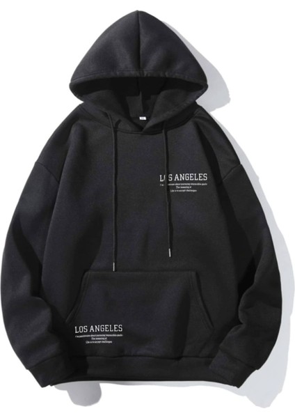 Kadın Los Angeles Yazı Detay Baskılı Kapüşonlu Sweatshirt