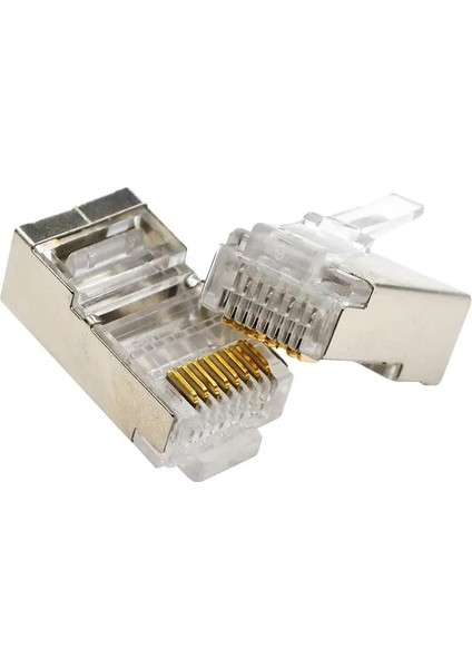 PrimeX Plus Primex PX-CAT660 Metal Cat6 Jak RJ45 Metal Konnektör Cat6 Plug Metal 100'lü Paket