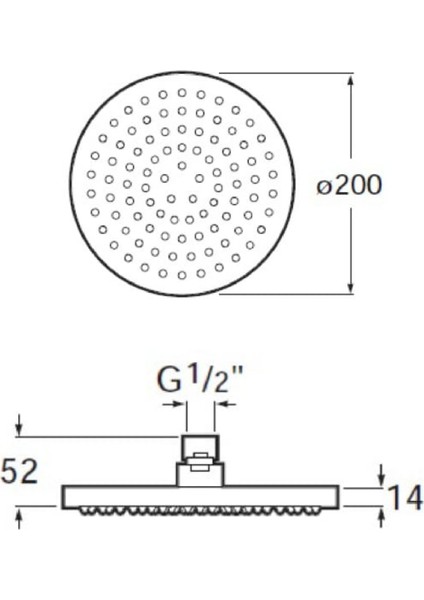 Raınsense Duş Başlığı, Yuvarlak, Abs, Ø 200 Mm,parlak Krom Renk