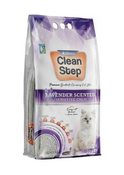 Clean Step Aktif Karbonlu Lavanta Kokulu Ince Taneli Topaklanan Bentonit Kedi Kumu 10 Lt - JDW-CS004
