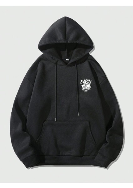 Unisex Earth Baskılı Kapüşonlu Sweatshirt fiyatları