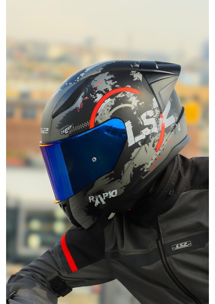 Rapıd 2 Cırcle Mat Siyah-Kırmızı Kask + Spoıler fırsatları