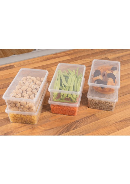 Plastik Saklama Kabı Bakliyat Kilitli Dondurucu 2 lt (23 x 14 x 8 cm) 20 Adet