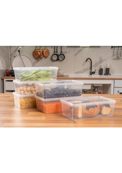 Plastik Saklama Kabı Bakliyat Kilitli Dondurucu 2 lt (23 x 14 x 8 cm) 20 Adet
