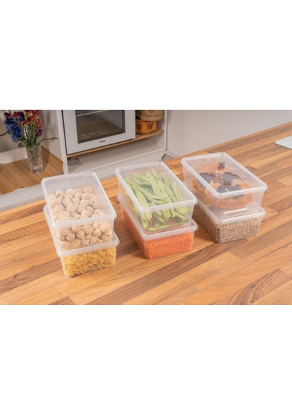 Plastik Saklama Kabı Bakliyat Kilitli Dondurucu 2 lt (23 x 14 x 8 cm) 20 Adet