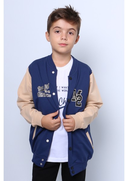 Erkek Çocuk Kolej Ceket Tshirt 2`li Takım Baskılı Çıtçıtlı C46 fiyatları
