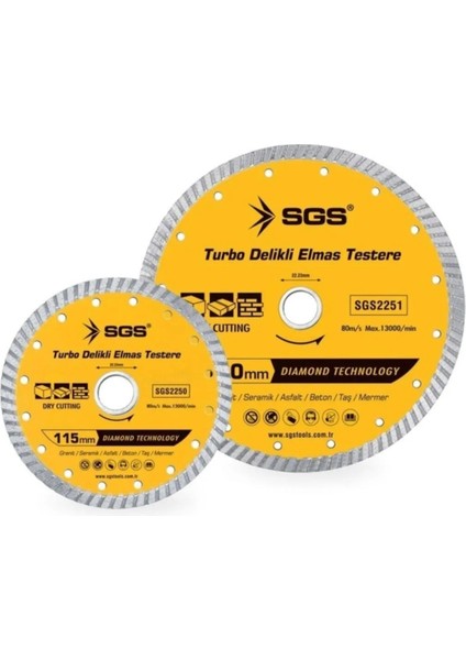 Turbo Delikli Elmas Testere 180 mm SGS2251