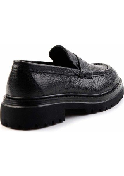 Siyah Deri Erkek Loafer Ayakkabı E01585747603 modelleri