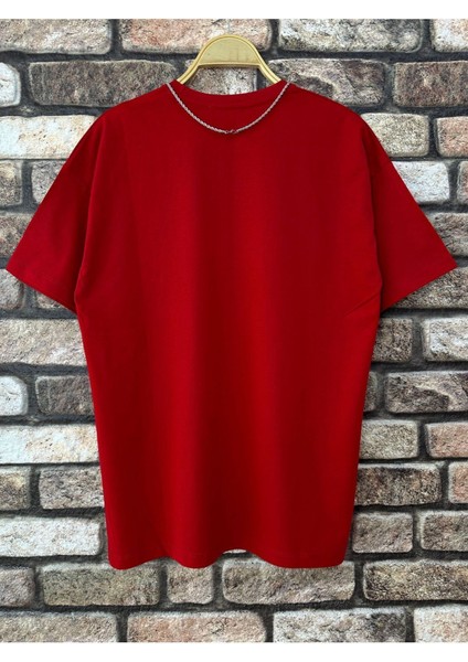 Erkek Believe Baskılı Oversize T-Shirt