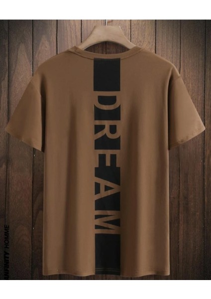 Erkek Sırt Dream Baskılı Oversize T-Shirt