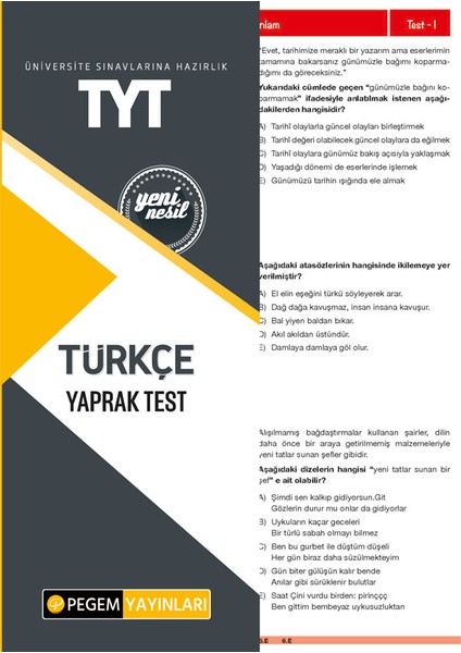 TYT Türkçe Yaprak Test