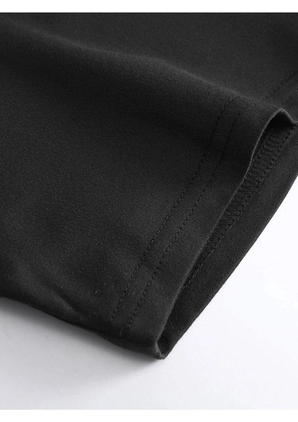 Erkek Dikey Baskılı T-Shirt Şort
