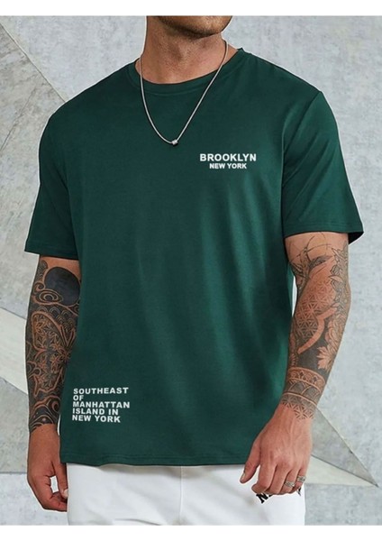 Erkek Brooklyn Ny Baskılı Tshirt