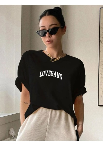 Kadın Lovegang Baskılı Tshirt