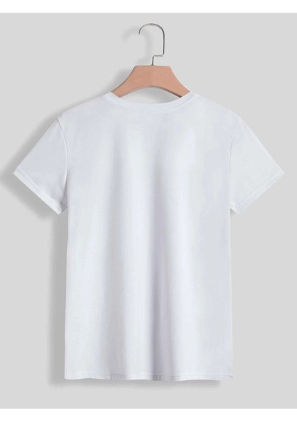 Unisex Beyaz Kedi Gözlük Baskılı Oversize T-Shirt indirimleri