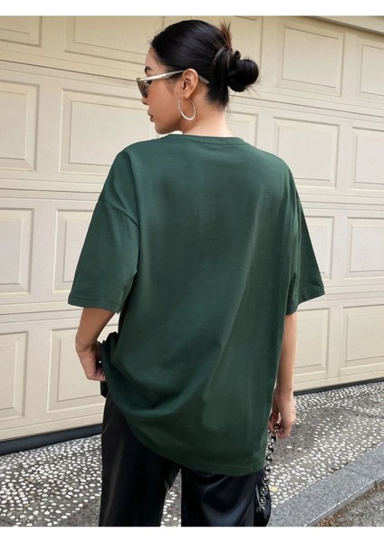 Unisex Optimistic Baskılı Oversize Tshirt