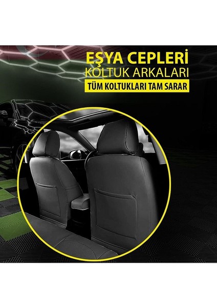 Opel Astra Sw 2010-2012UYUMLU Oto Koltuk Kılıfı Eco Serisi - Siyah