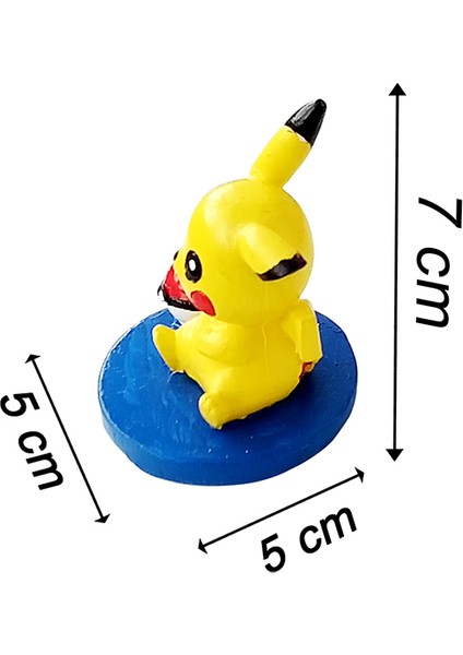 3 Adet Pikachu Biblo Mini Figür
