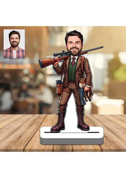Keskin Nişancı 3D Ahşap Biblo,sevgiliye Hediye,doğum Günü Hediyesi