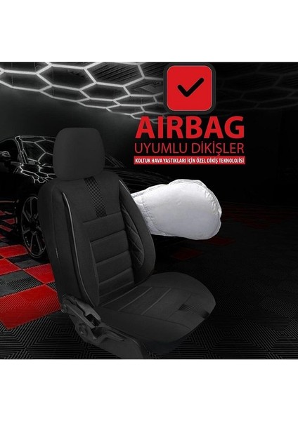 Seat Ibıza 2008-2015UYUMLU Oto Koltuk Kılıfı Sport Carbon Serisi - Siyah