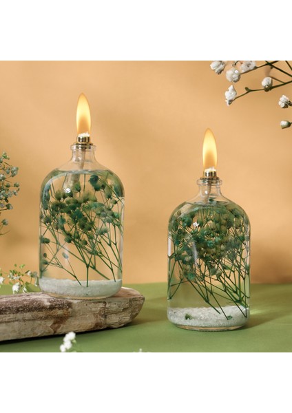 Imperiums El Yapımı Doğal Çiçekli Dekoratif Kandil Mum 2'li Set