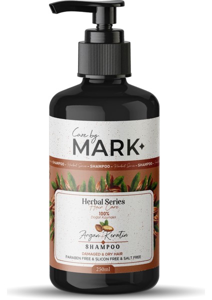 Carebymark Doğal Kaynaklı - Paraben Silicon Salt Free - Argan ve Keratin İçeren Saç Bakım Şampuanı 250 ml